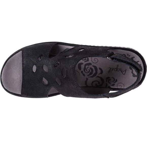 NWT PROPET Gabbie Black Size 6X(2E) Sandals Slingback Extra Cushioned Open Toe - Picture 4 of 12